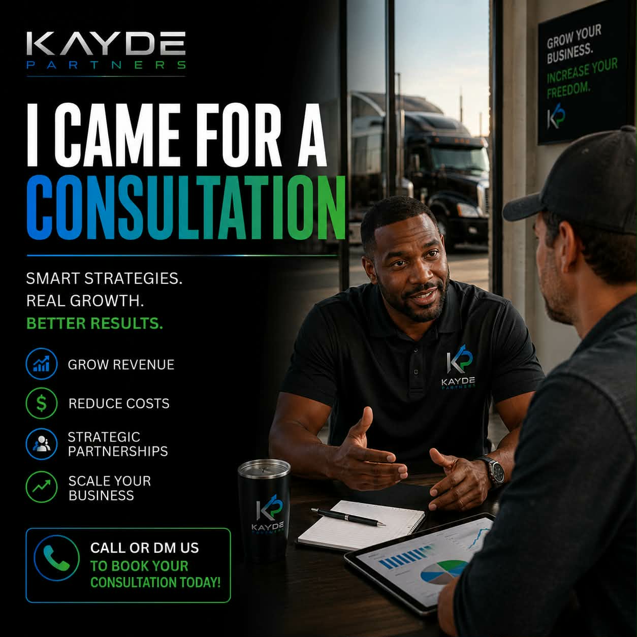 KAYDE Partners consultation: grow revenue, reduce costs, strategic partnerships, scale your business